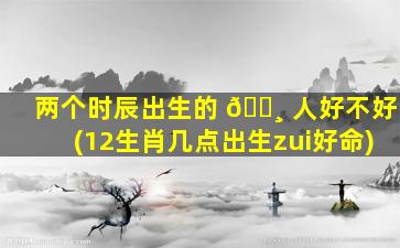 两个时辰出生的 🕸 人好不好(12生肖几点出生zui
好命)